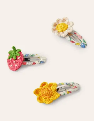 Novelty Clips 3 Pack-Multi Flowers