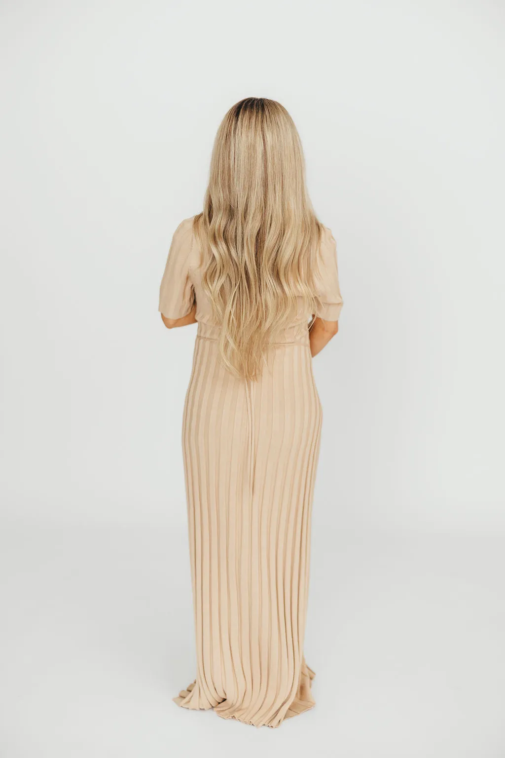Oakley Ribbed Maxi Dress in Taupe - Bump Friendly