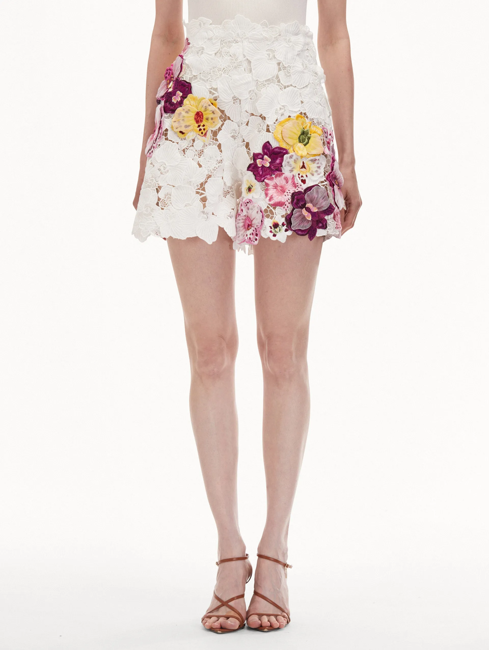 Orchid Embroidered Guipure Shorts
