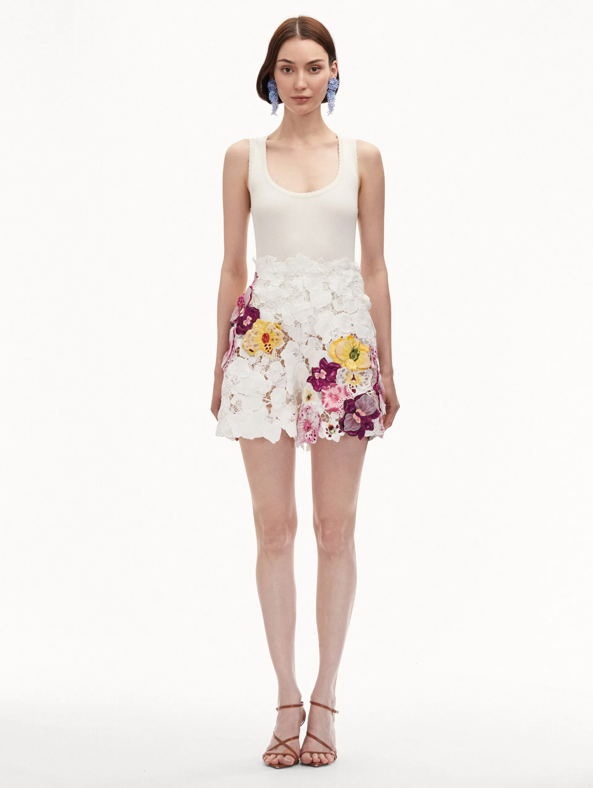 Orchid Embroidered Guipure Shorts