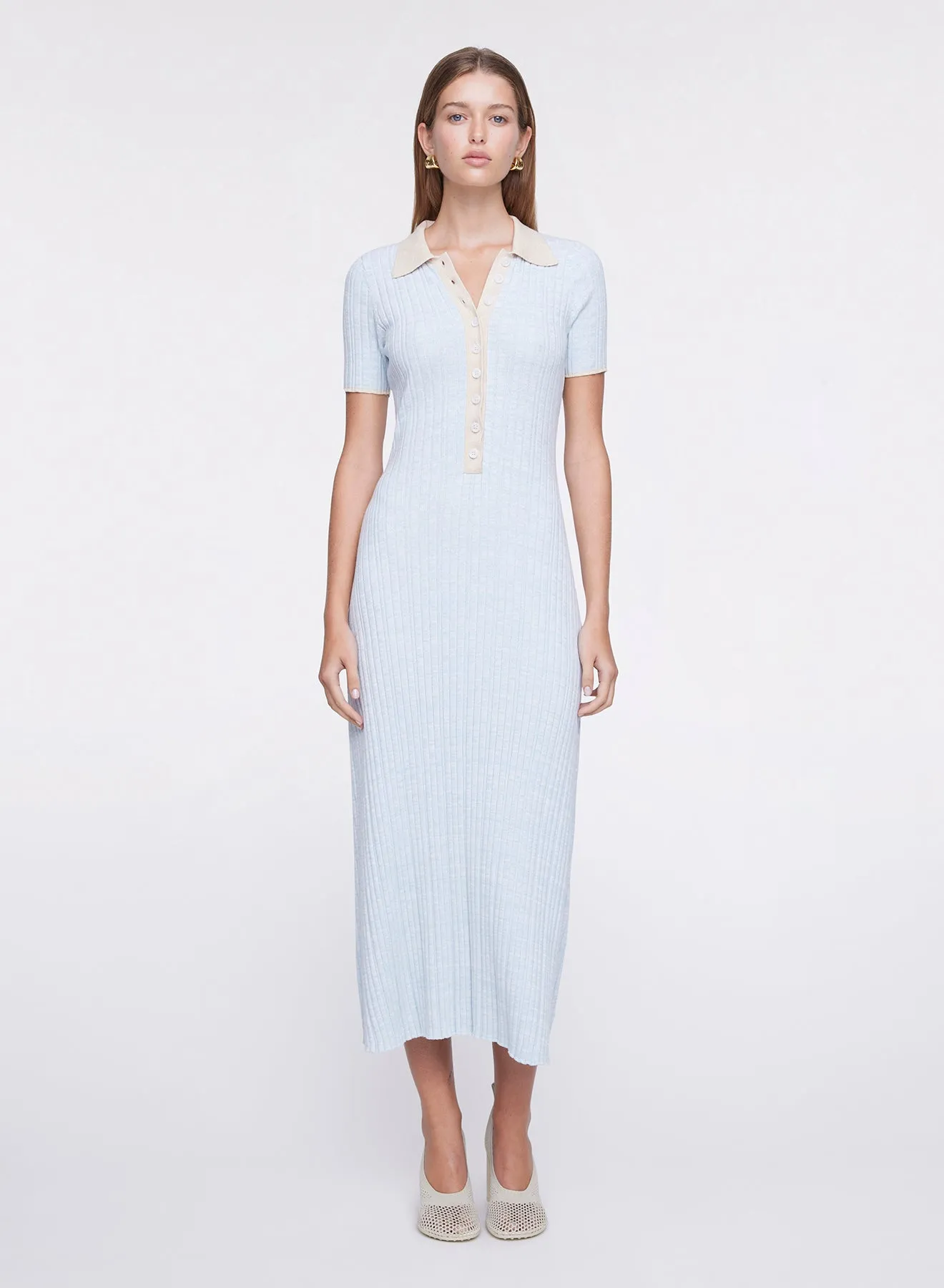 PENELOPE DRESS (POLAR W/ MALT TRIM)