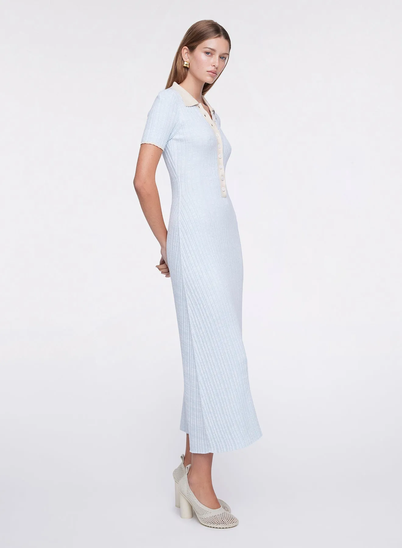 PENELOPE DRESS (POLAR W/ MALT TRIM)