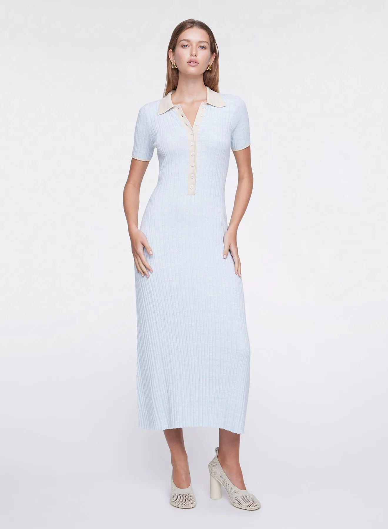 PENELOPE DRESS (POLAR W/ MALT TRIM)