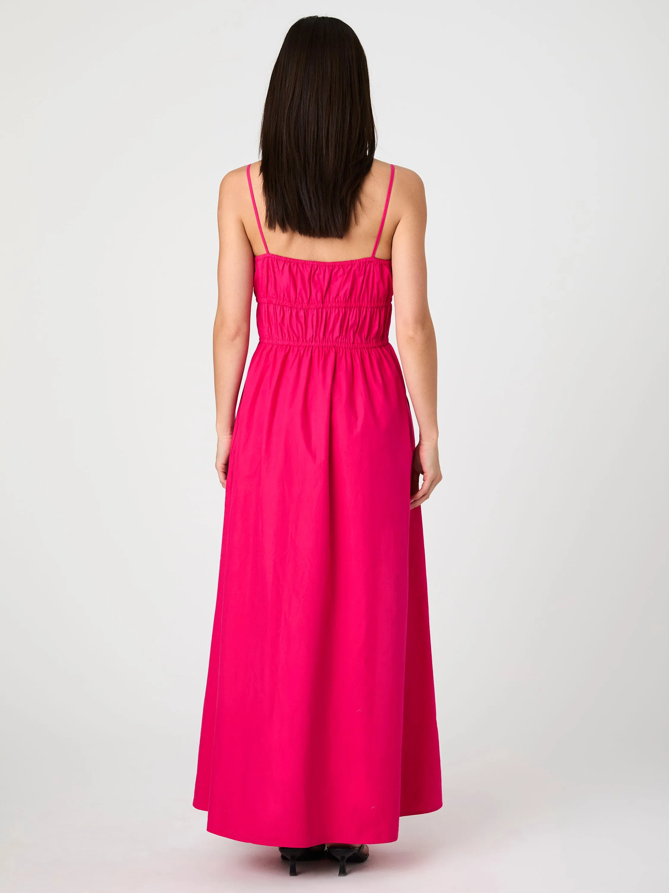 Poplin Ruched Maxi Dress