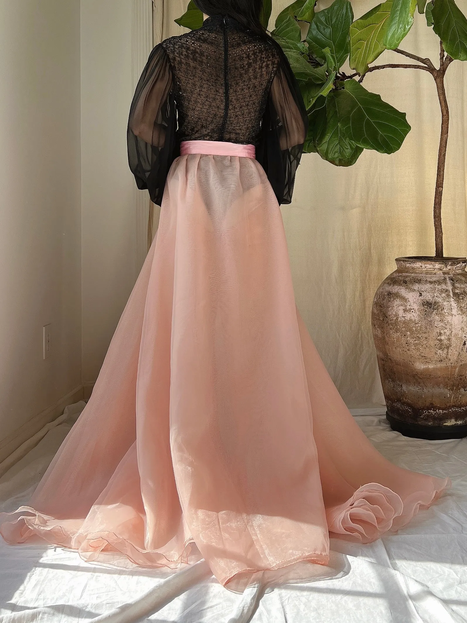 Reem Acra Silk Poet Sleeves Bodysuit - M