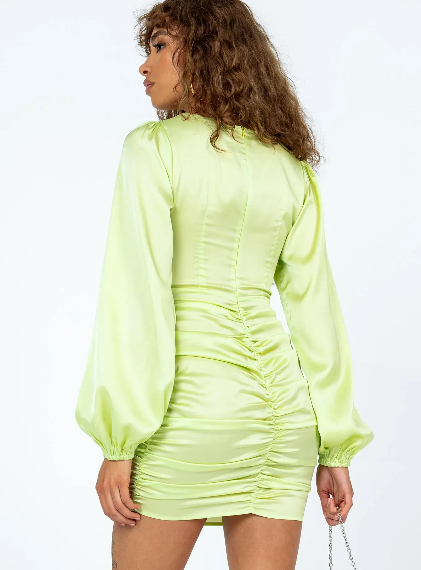 Ryland Long Sleeve Mini Dress Green