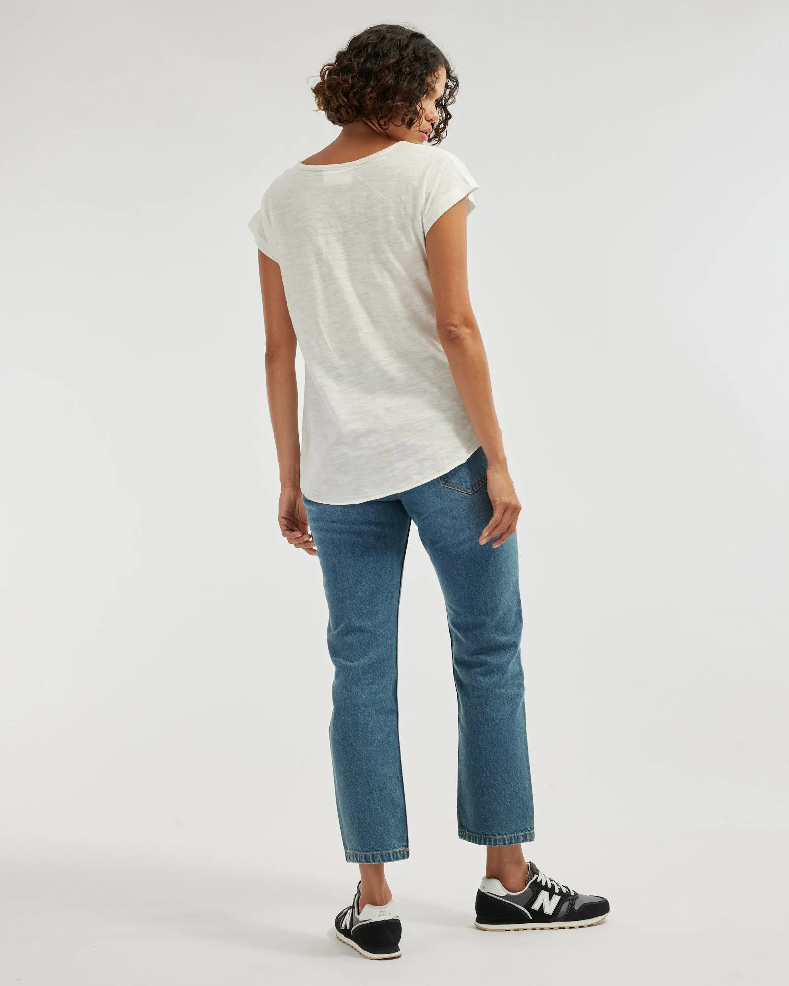 Sadie V Neck Tee - White