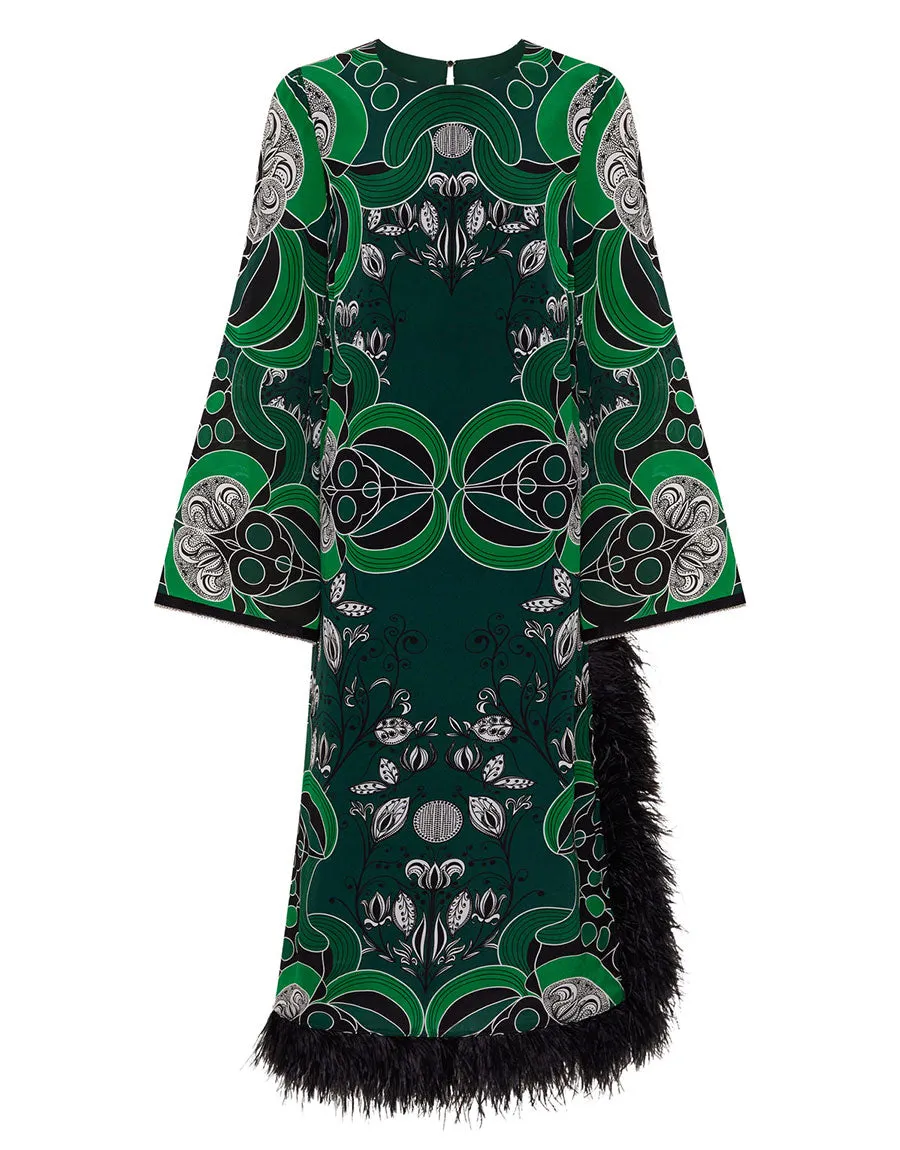 Seraphina Crepe Midi Dress - Enchantress Green - SALE