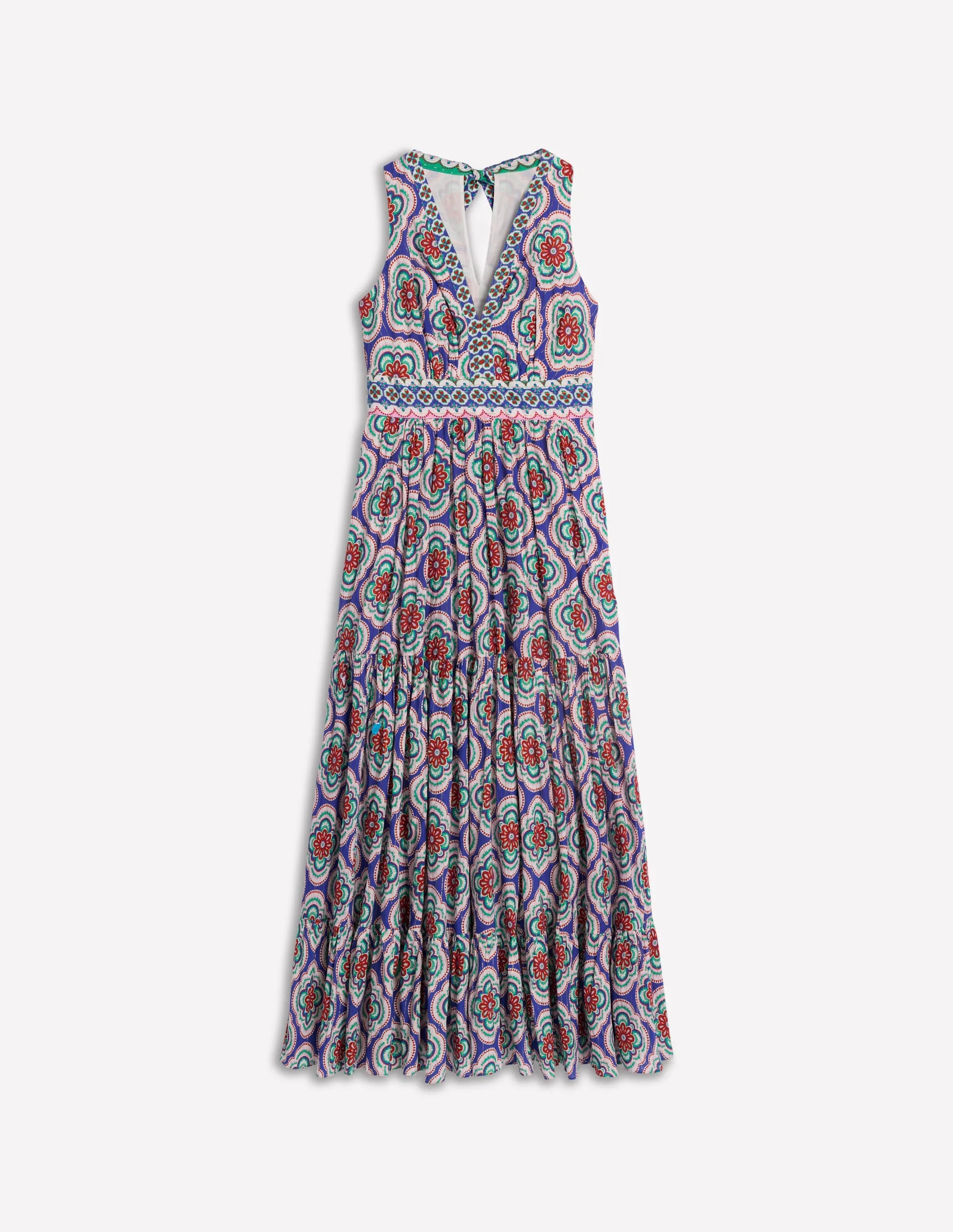 Serena Cotton Tie Maxi Dress-Multi. Botanic Blush