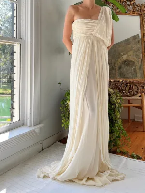 Silk One Shoulder Gown - S