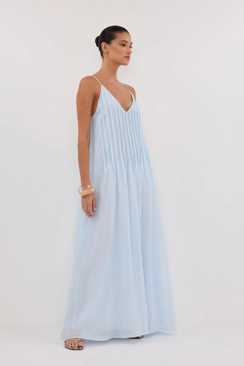 TAHLIA CORNFLOWER RAMIE MIDI DRESS