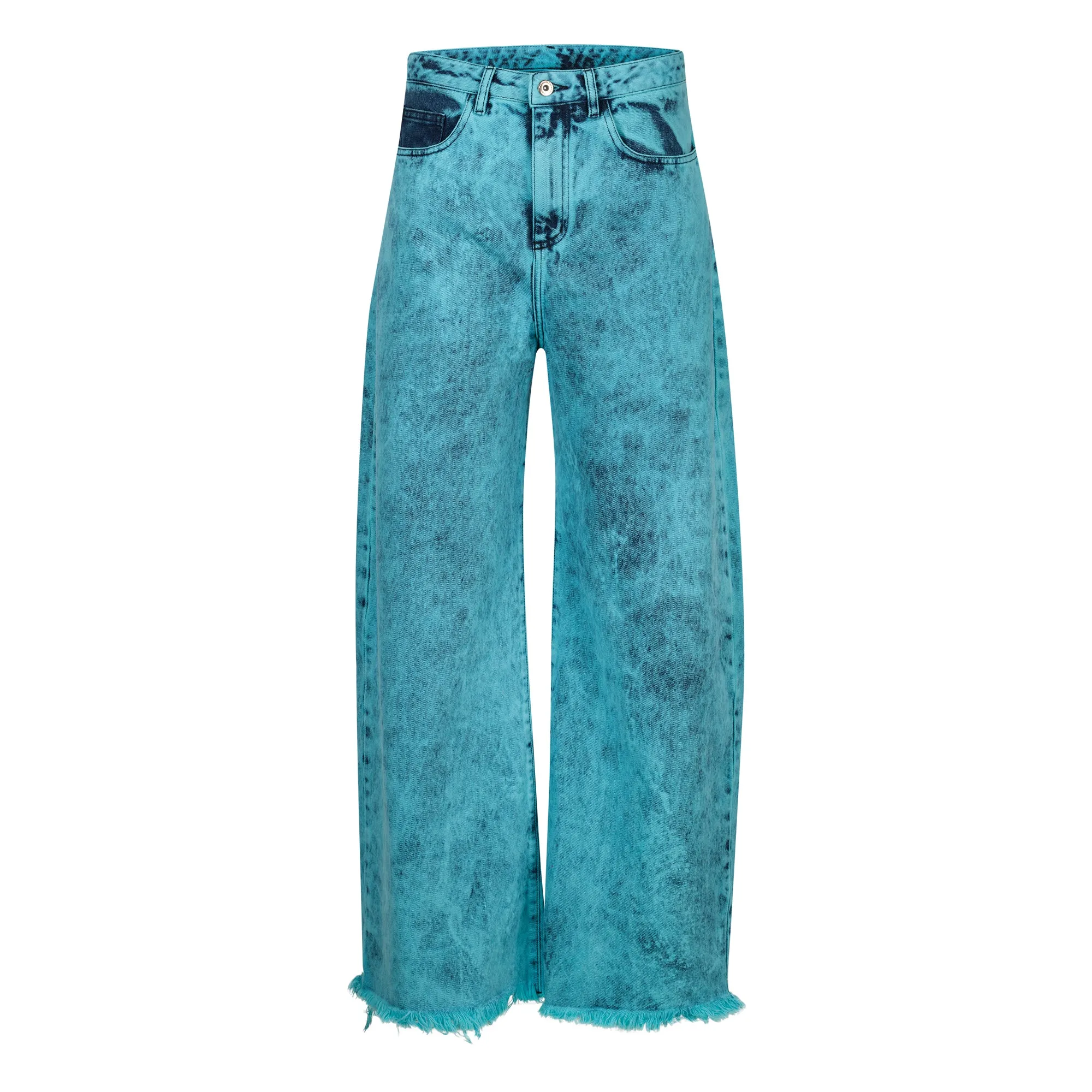 TURQUOISE DENIM BOYFRIENDS TROUSERS