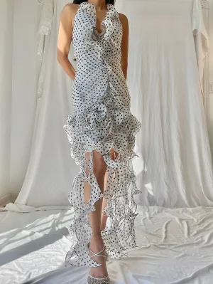 Vintage Alberta Makali Silk Jelly Fringe Dress - M