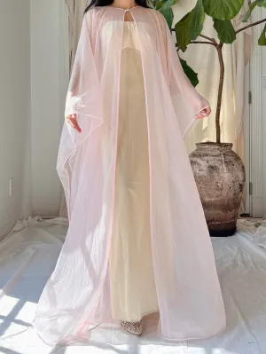 Vintage Blush Pink Nylon Kaftan - OSFA