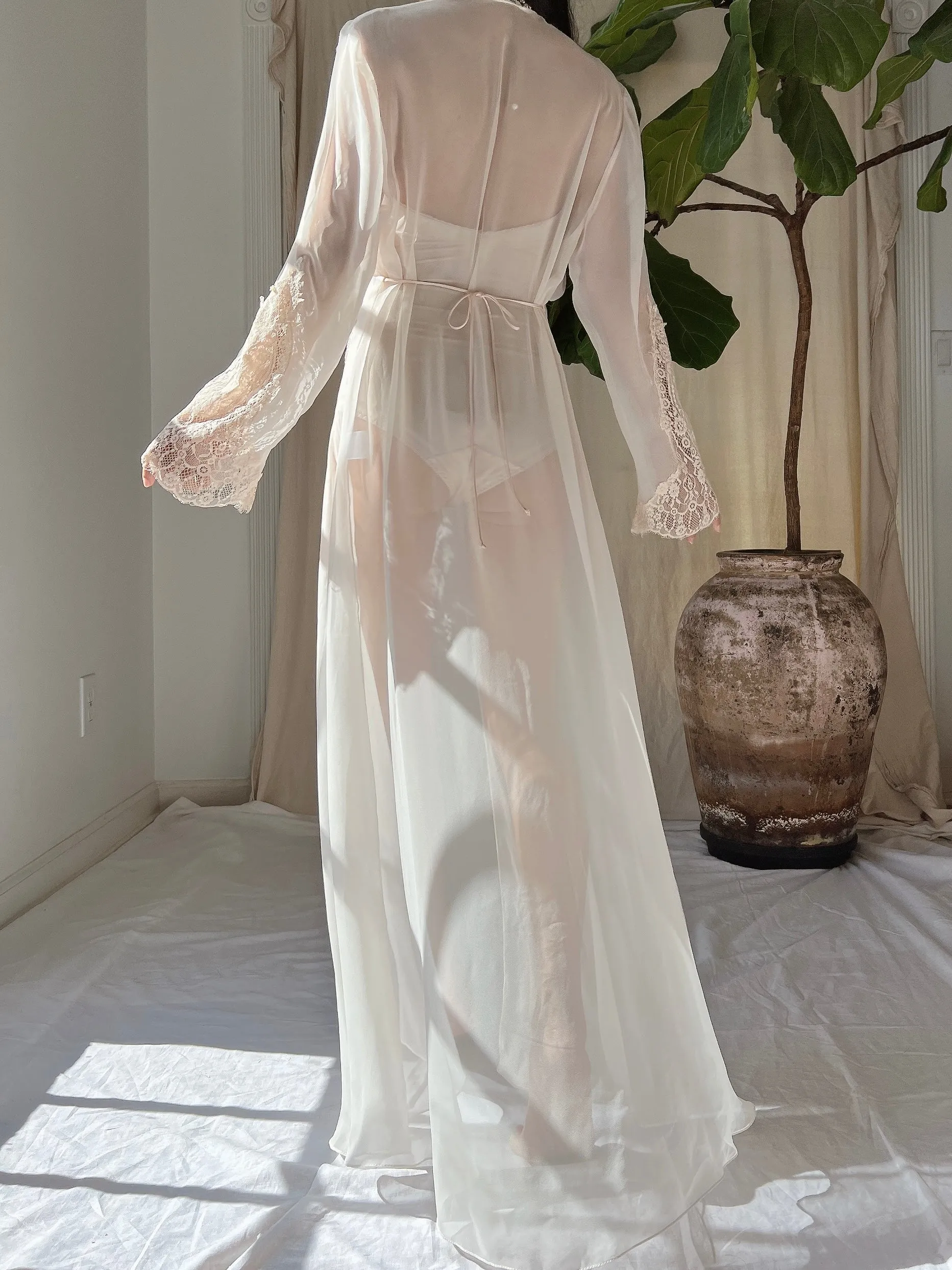 Vintage Chiffon Dressing Gown - S-L