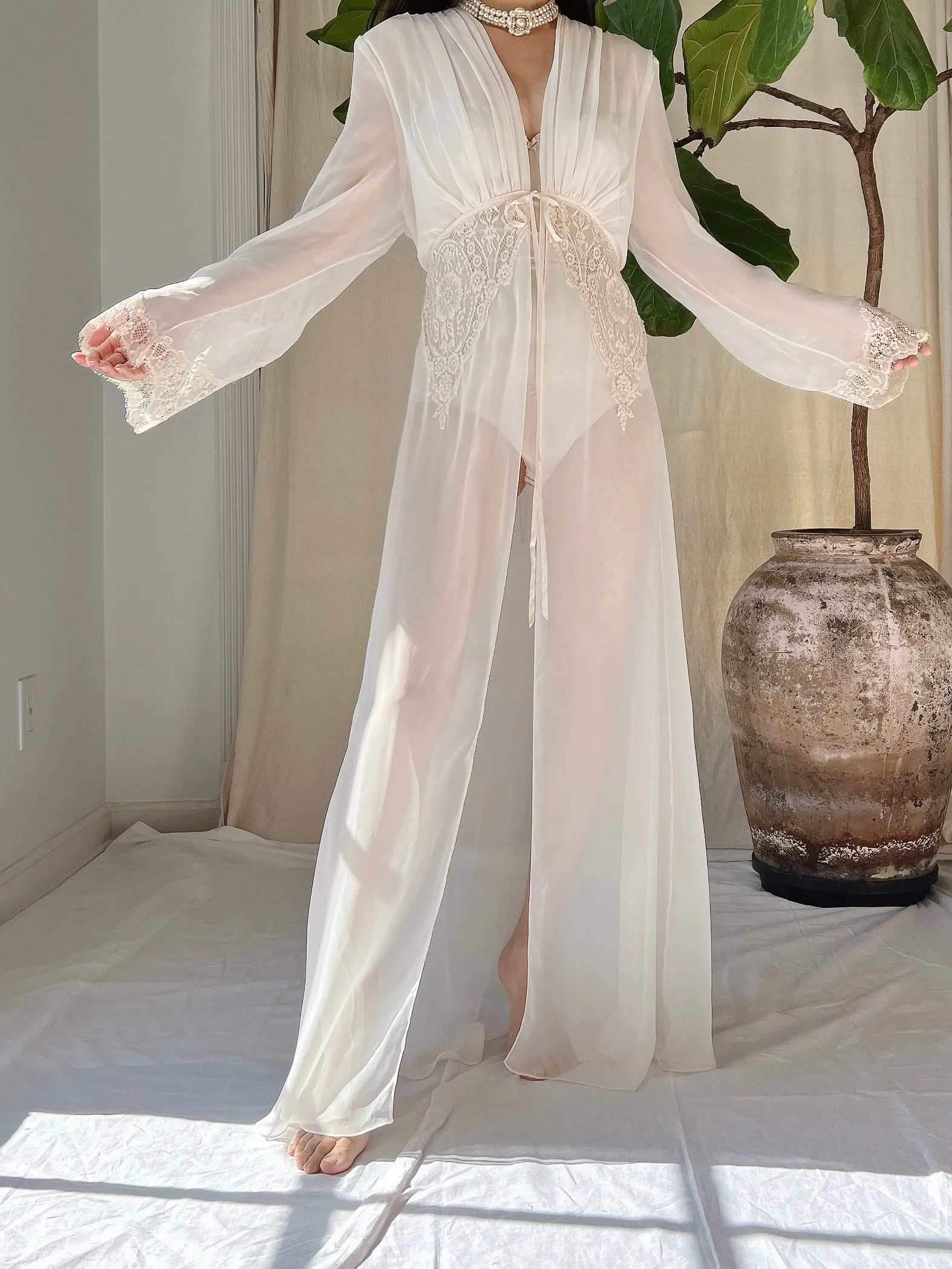 Vintage Chiffon Dressing Gown - S-L