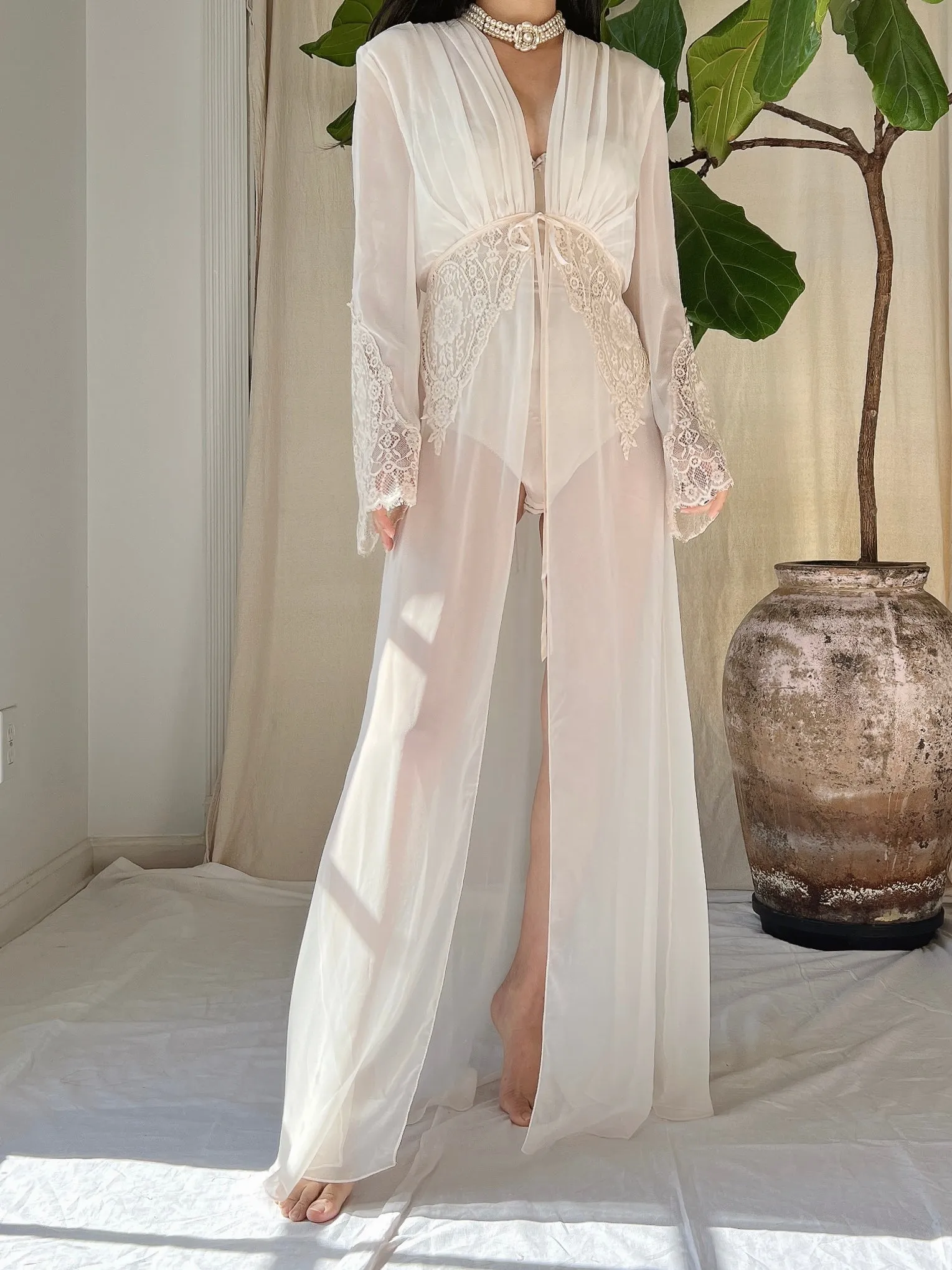 Vintage Chiffon Dressing Gown - S-L