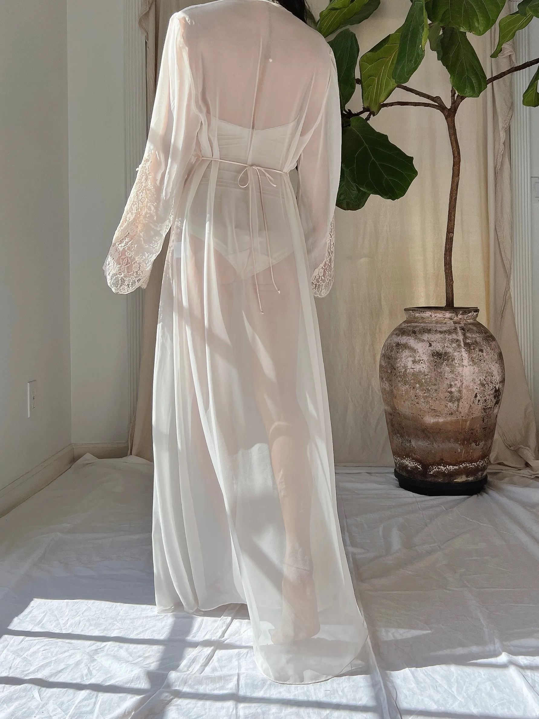 Vintage Chiffon Dressing Gown - S-L