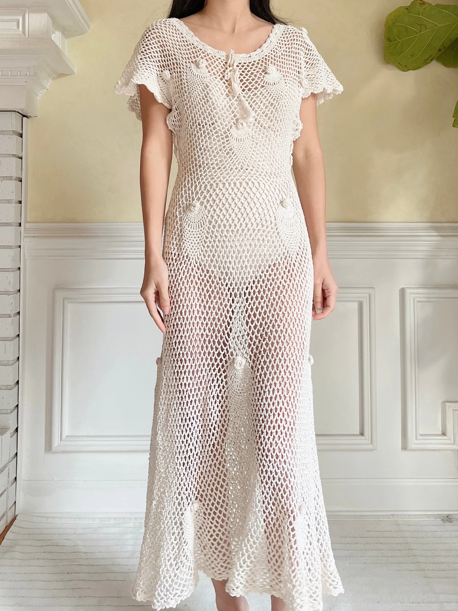 Vintage Crochet Dress - S-M