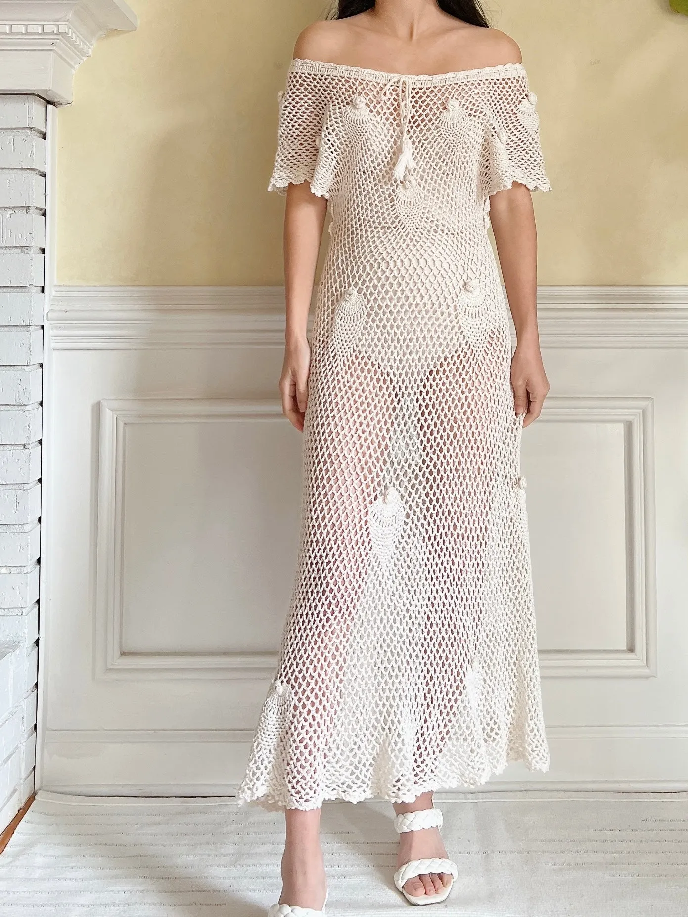 Vintage Crochet Dress - S-M