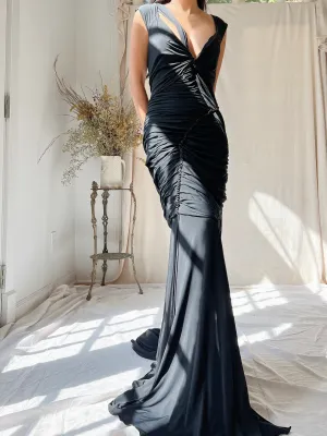 Vintage Donna Karan Jersey Ruched Dress - S-M