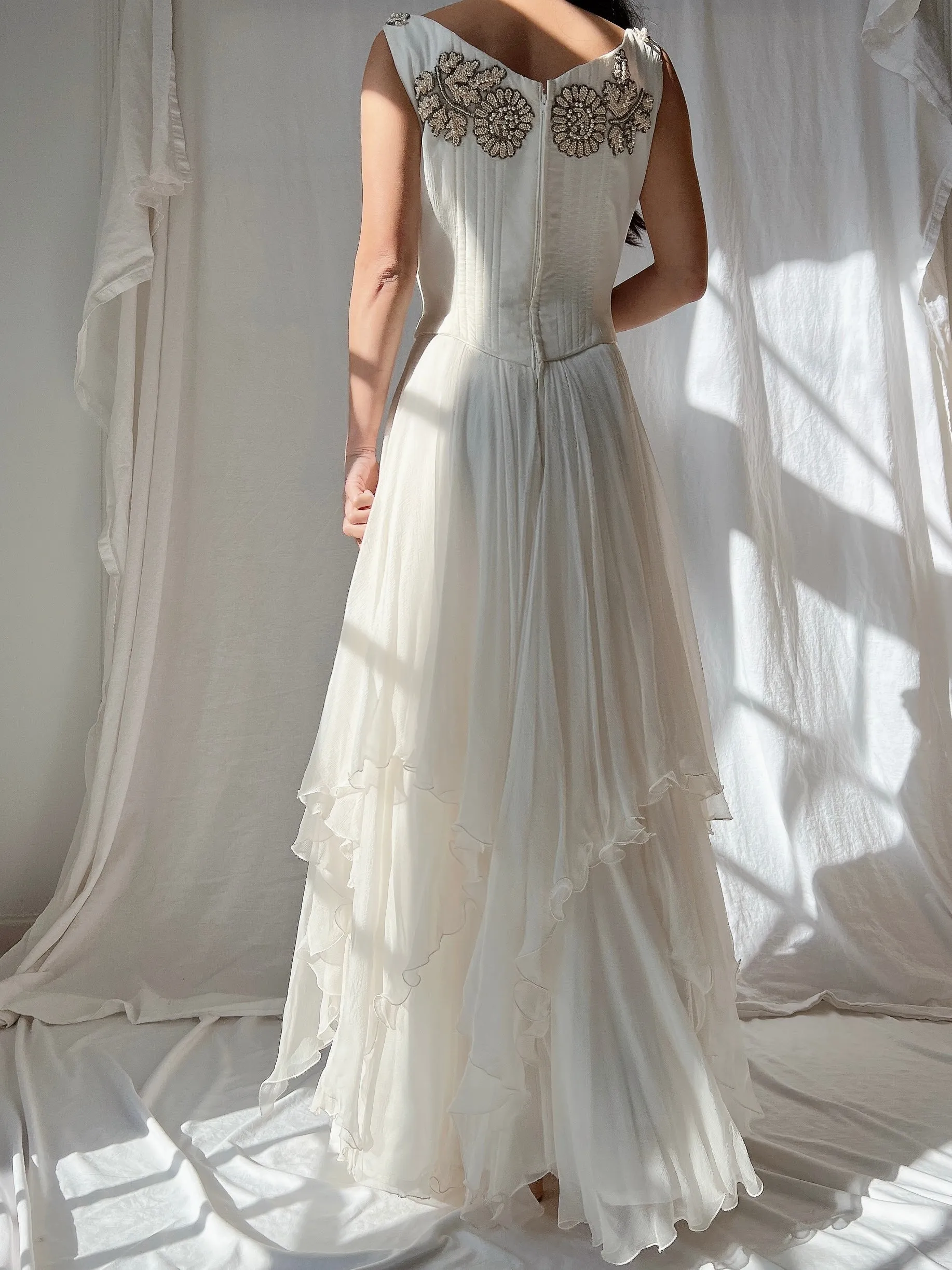 Vintage Eavis & Brown Silk Bustier Dress - S