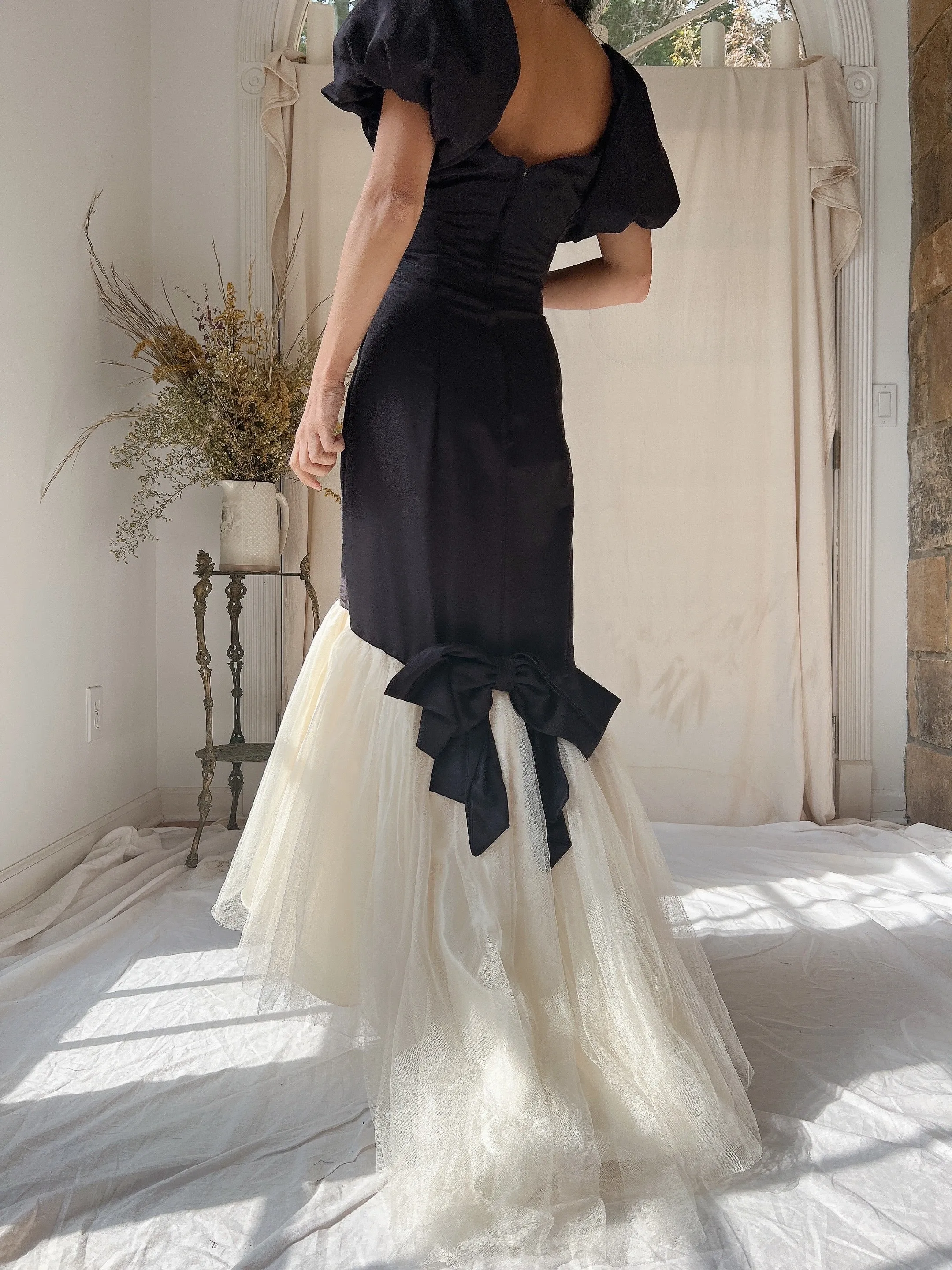 Vintage Grossgrain and Tulle Dress - M