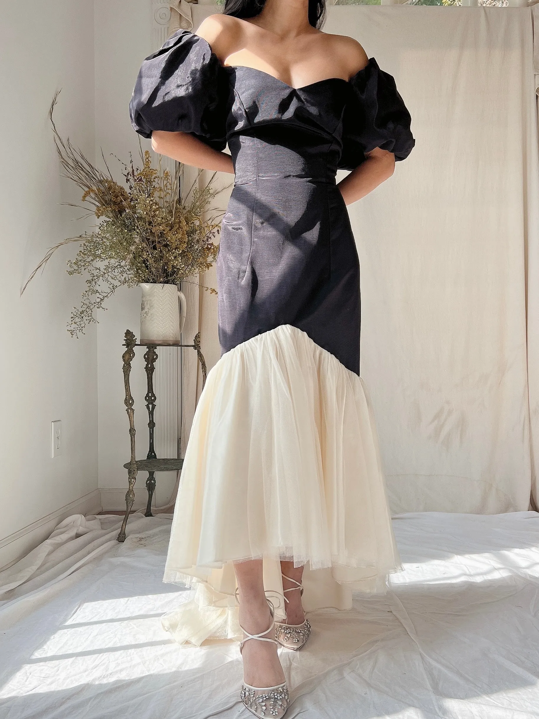 Vintage Grossgrain and Tulle Dress - M