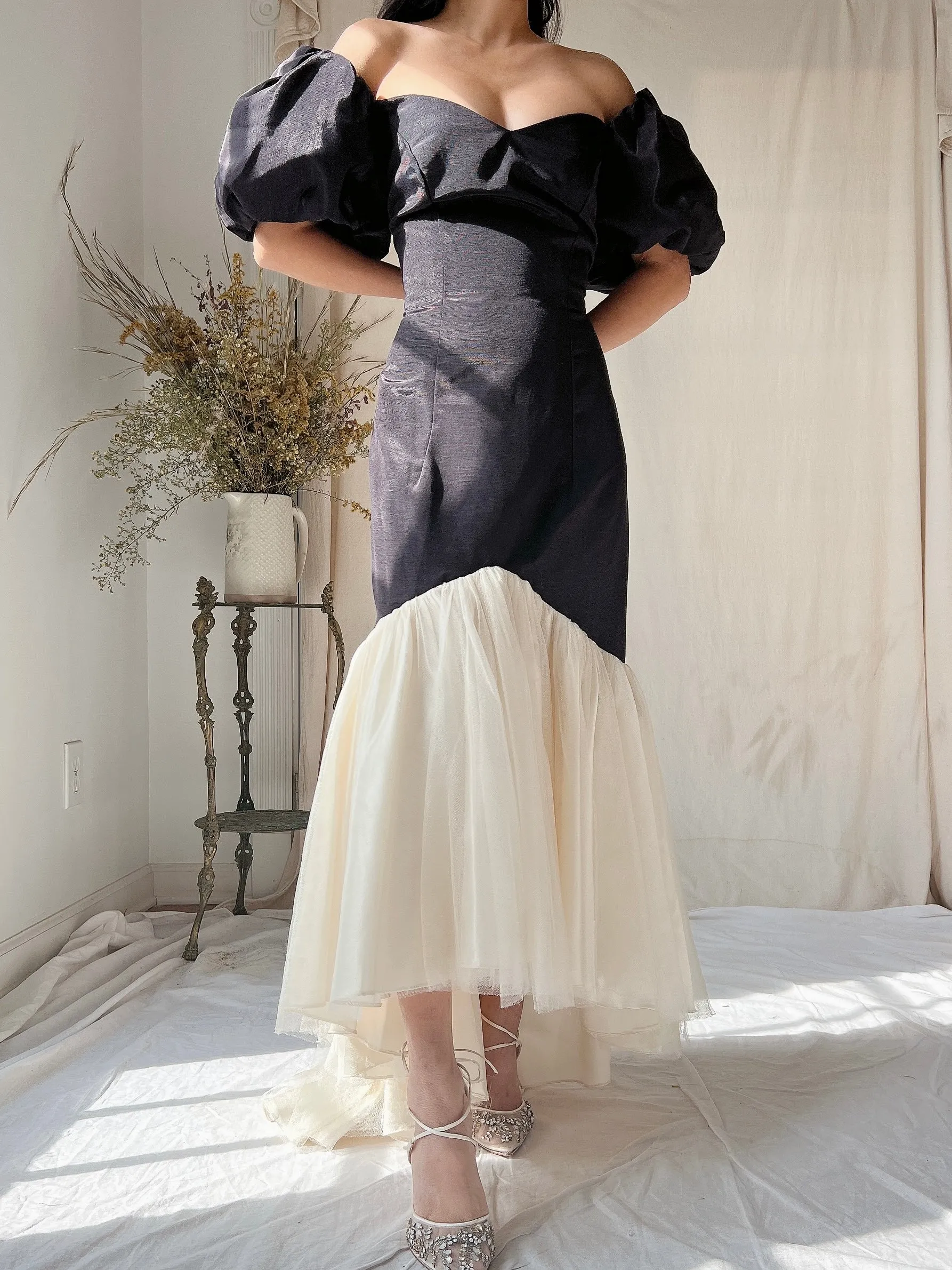 Vintage Grossgrain and Tulle Dress - M