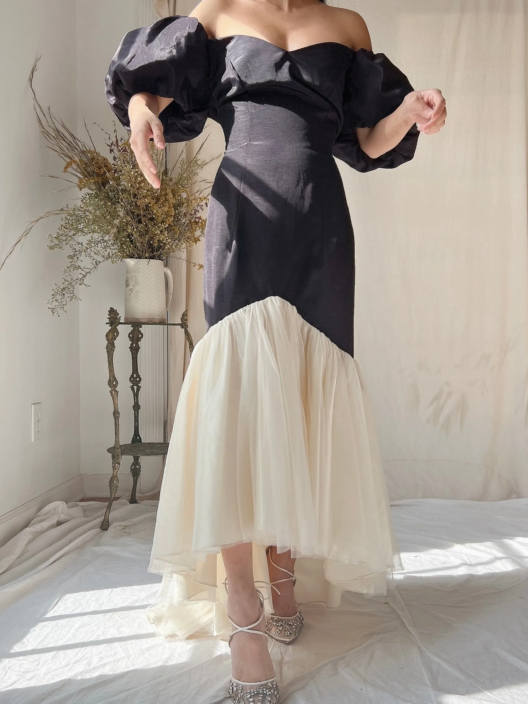 Vintage Grossgrain and Tulle Dress - M