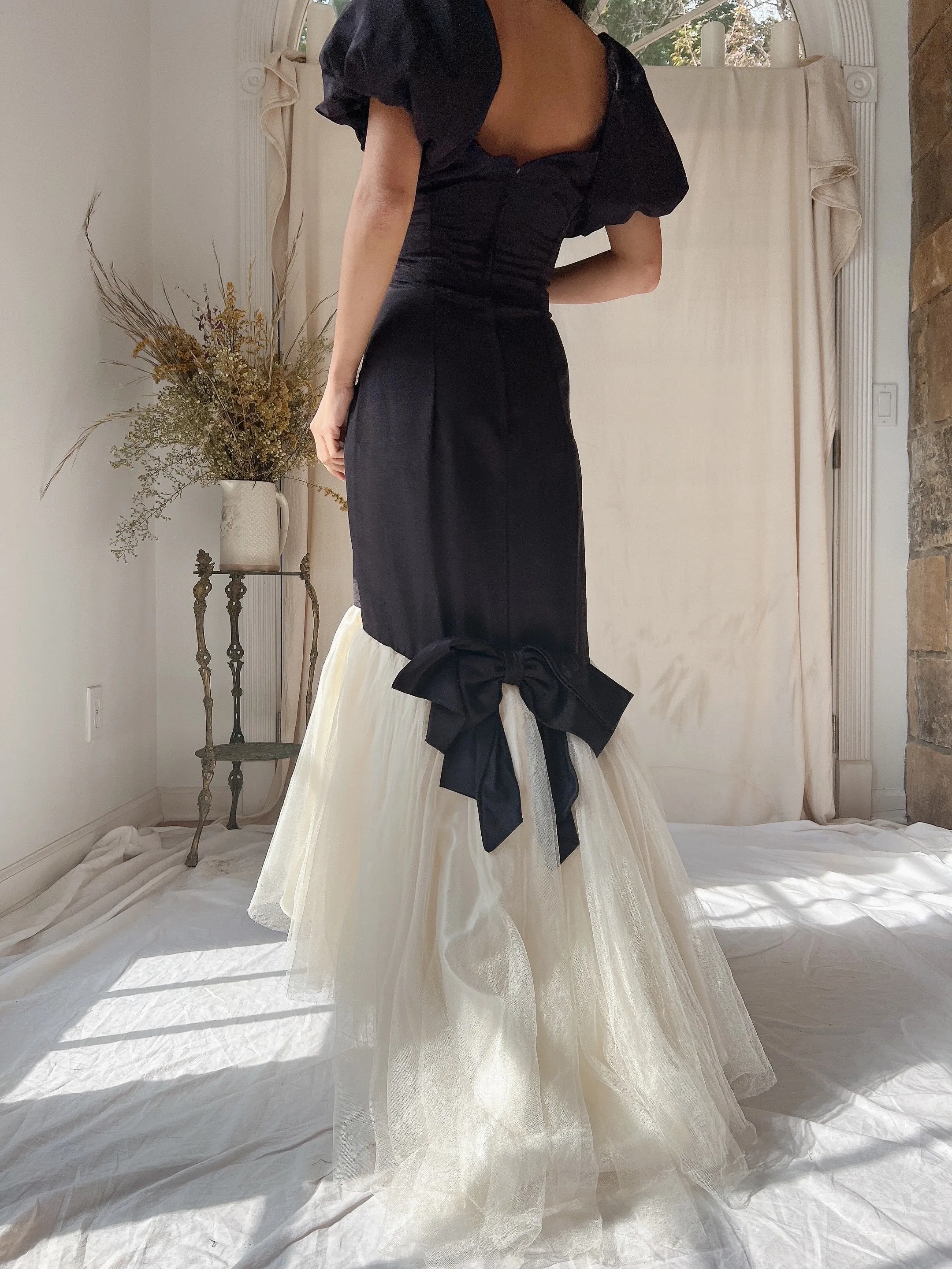 Vintage Grossgrain and Tulle Dress - M