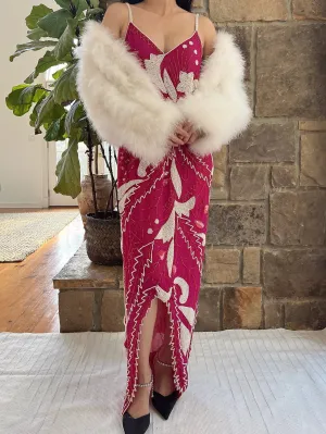 Vintage Ivory Feather Jacket - S/M