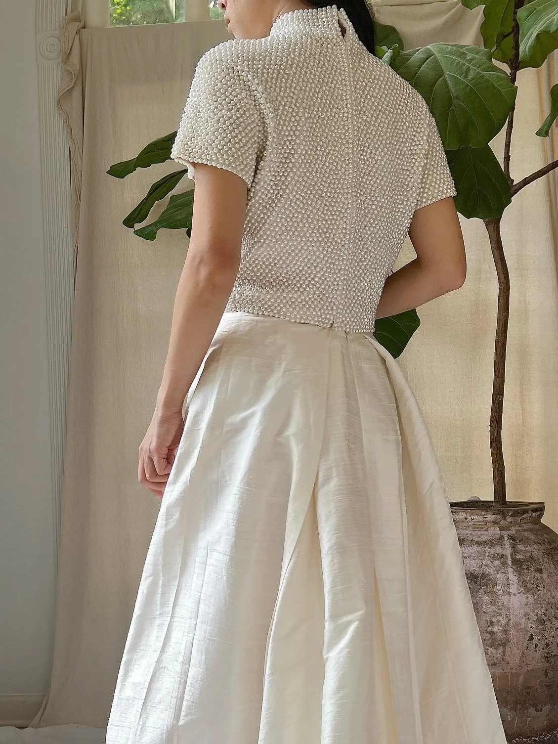 Vintage Pearl Beaded Top - XS