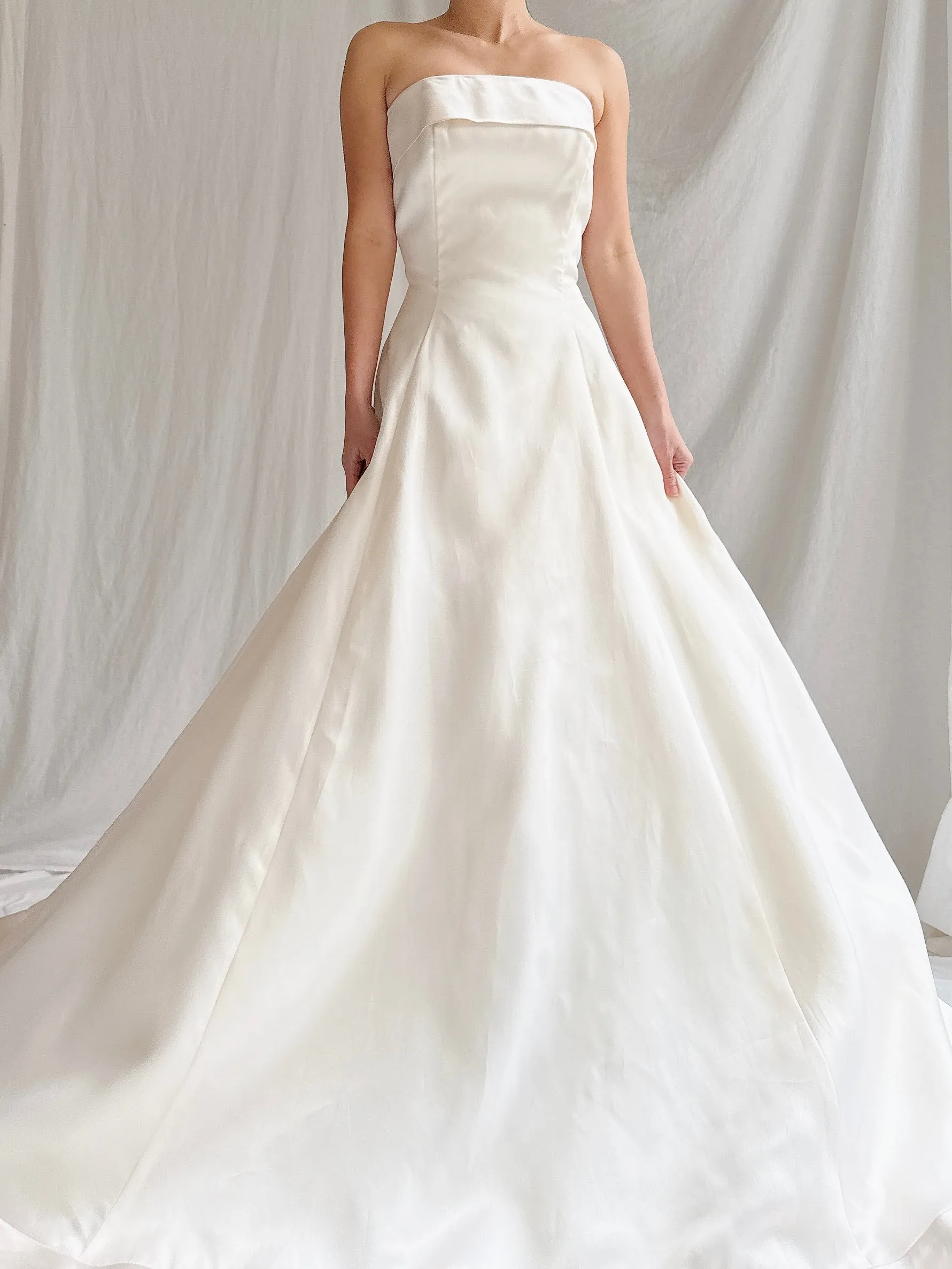 Vintage Silk Organza Strapless Gown