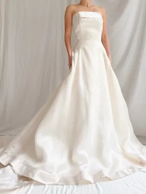 Vintage Silk Organza Strapless Gown
