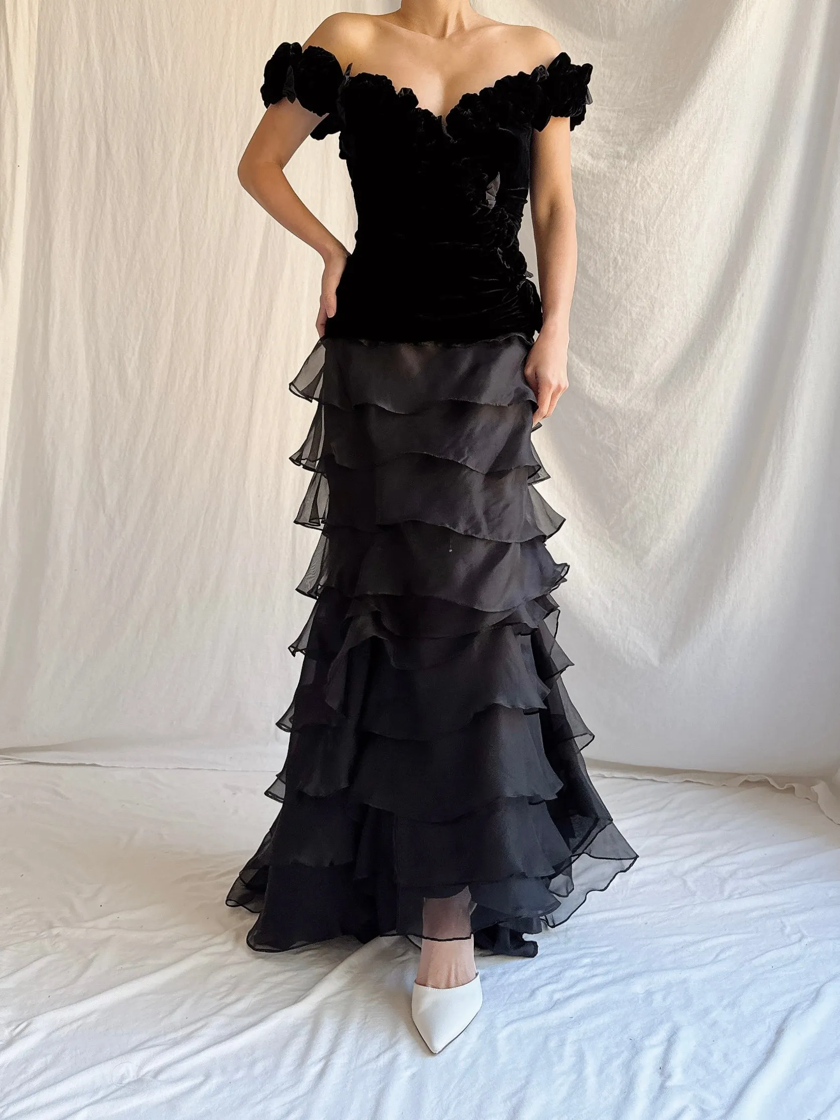 Vintage Velvet and Silk Organza Set - M/L