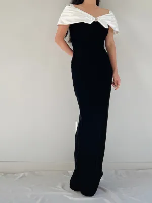Vintage Velvet Wide Neck Gown - M
