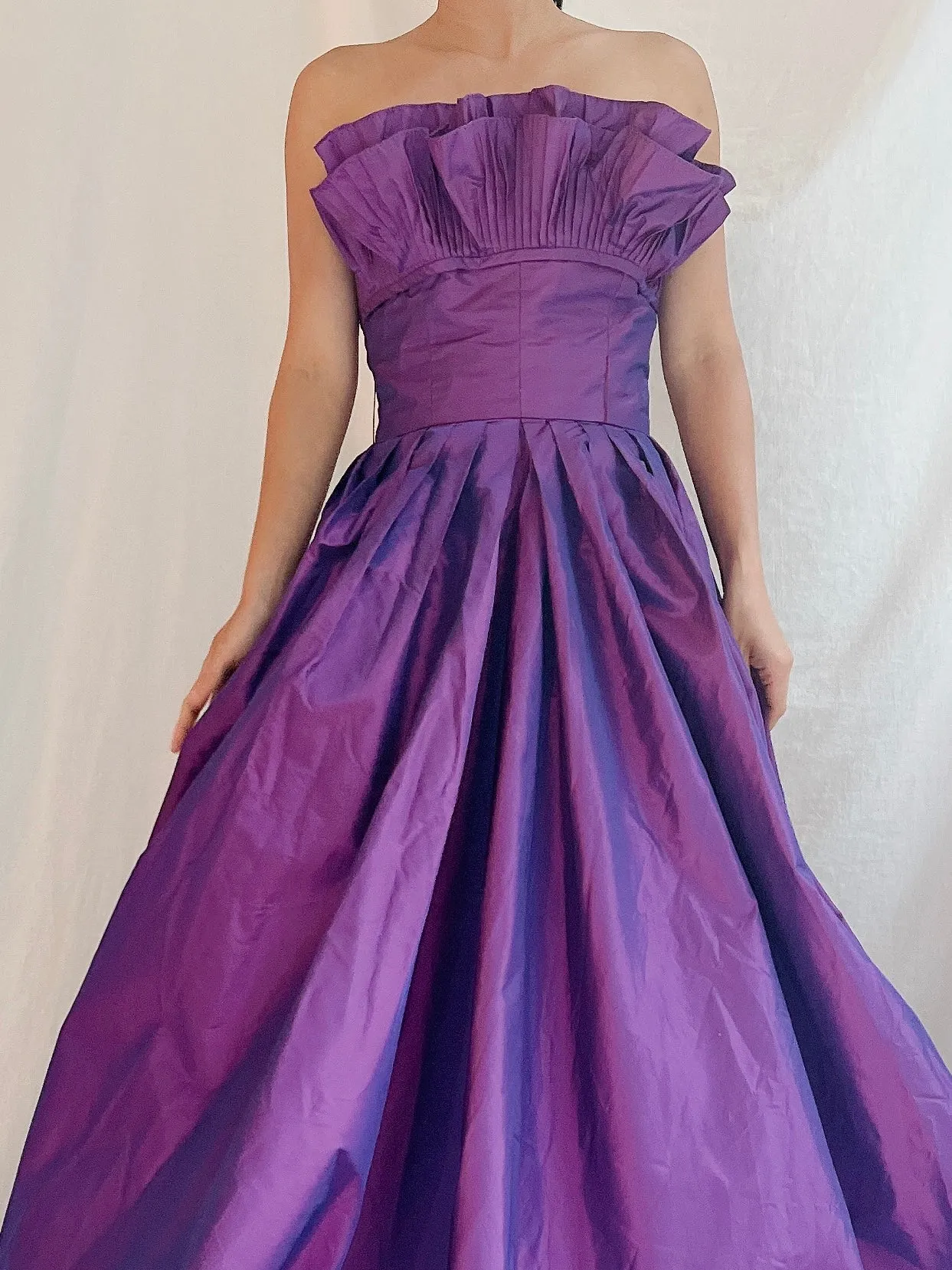 Vintage Victor Costa Purple Iridescent Gown - 4