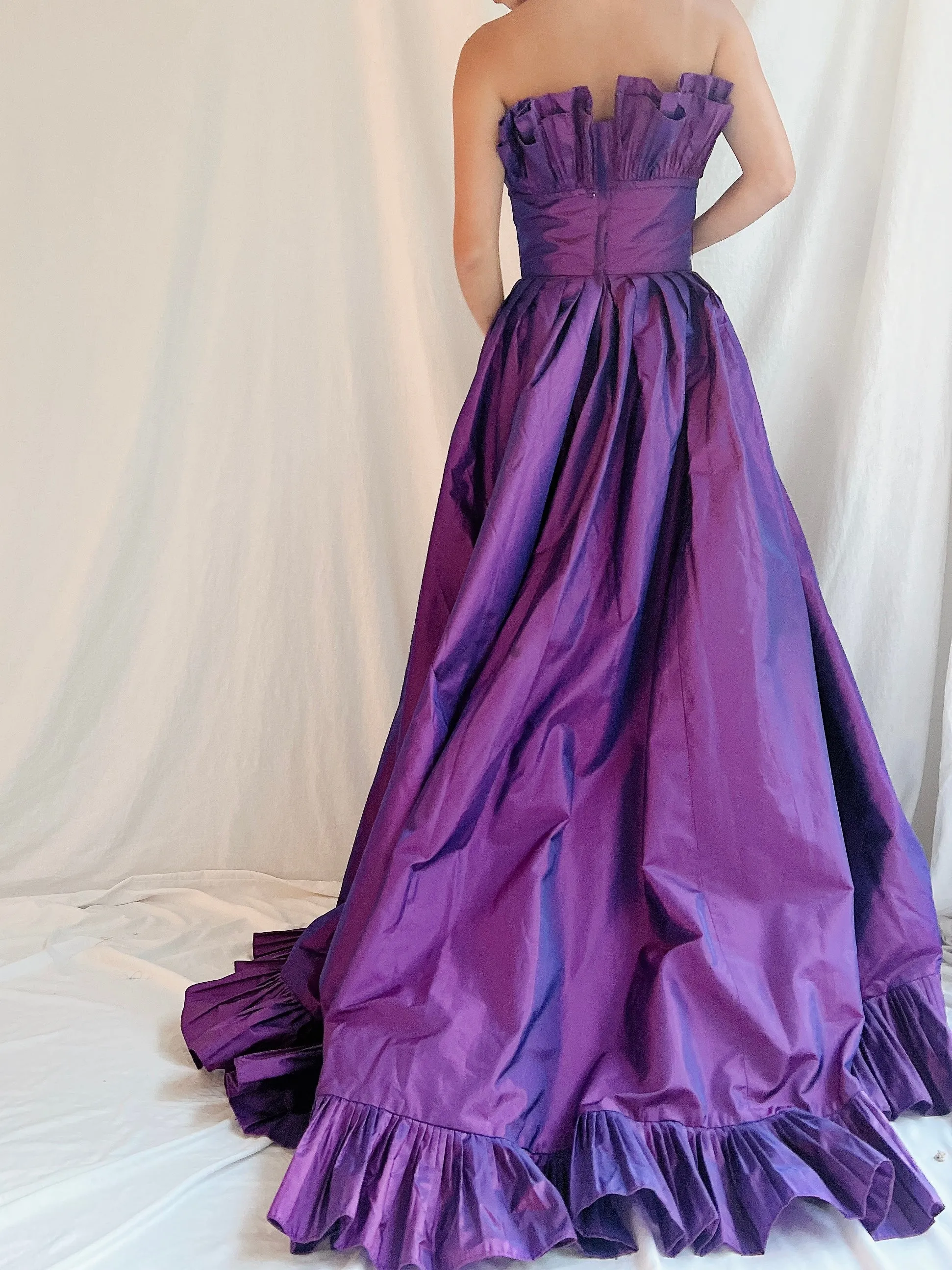 Vintage Victor Costa Purple Iridescent Gown - 4