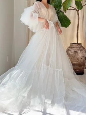 White Tulle Dressing Gown - OSFM