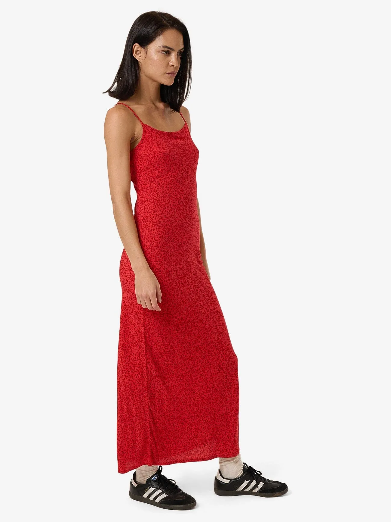 Zinnia Bias Dress - Flame Red