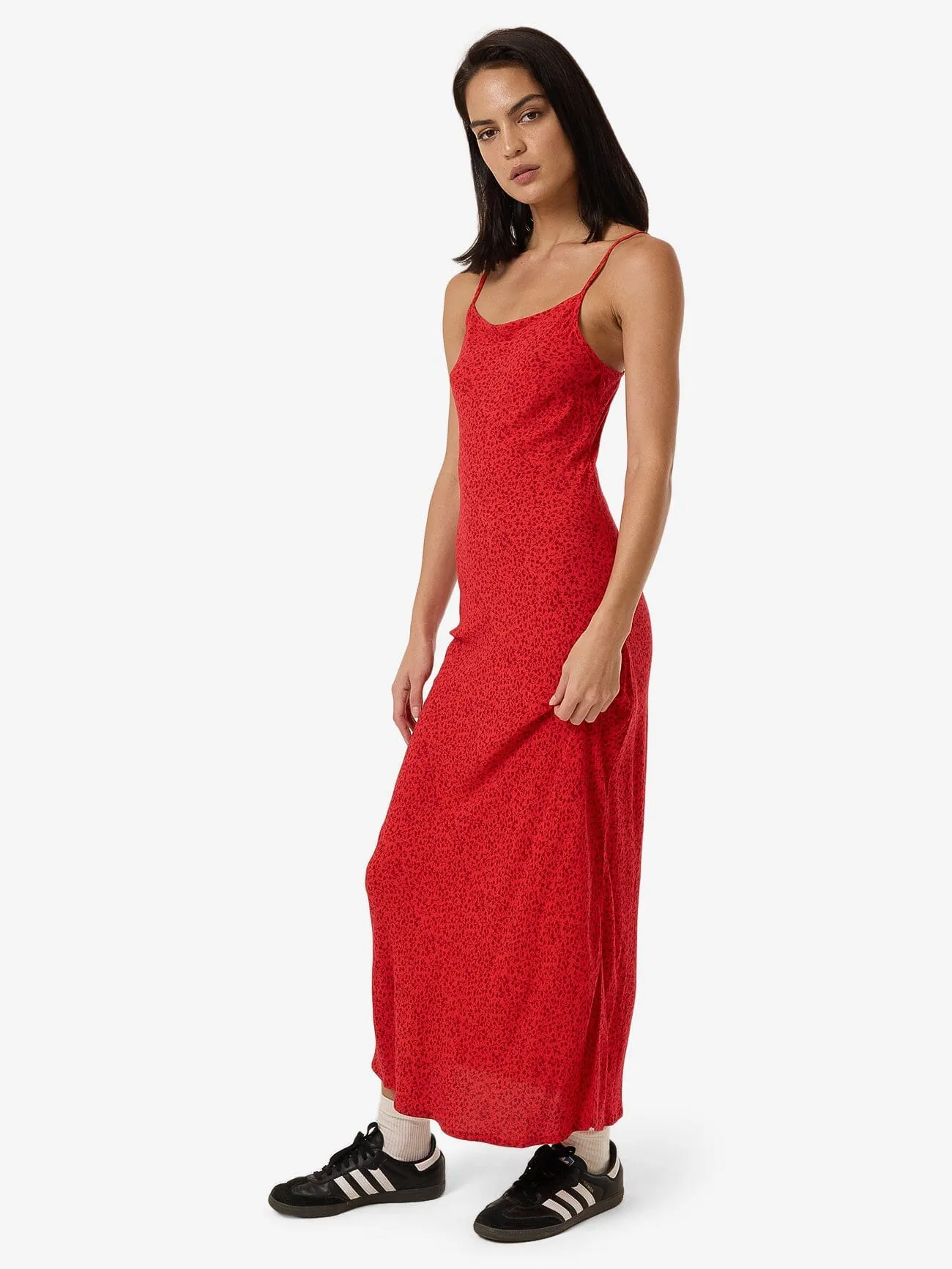Zinnia Bias Dress - Flame Red