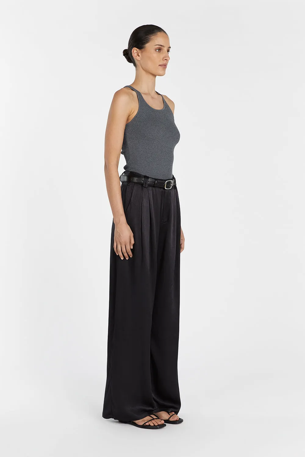 ZOE SLATE SATIN PANT