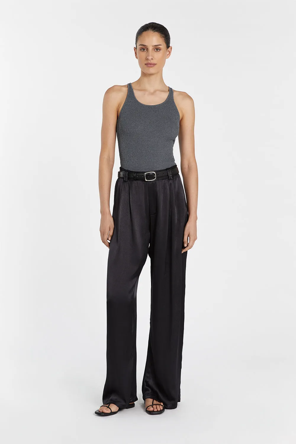 ZOE SLATE SATIN PANT