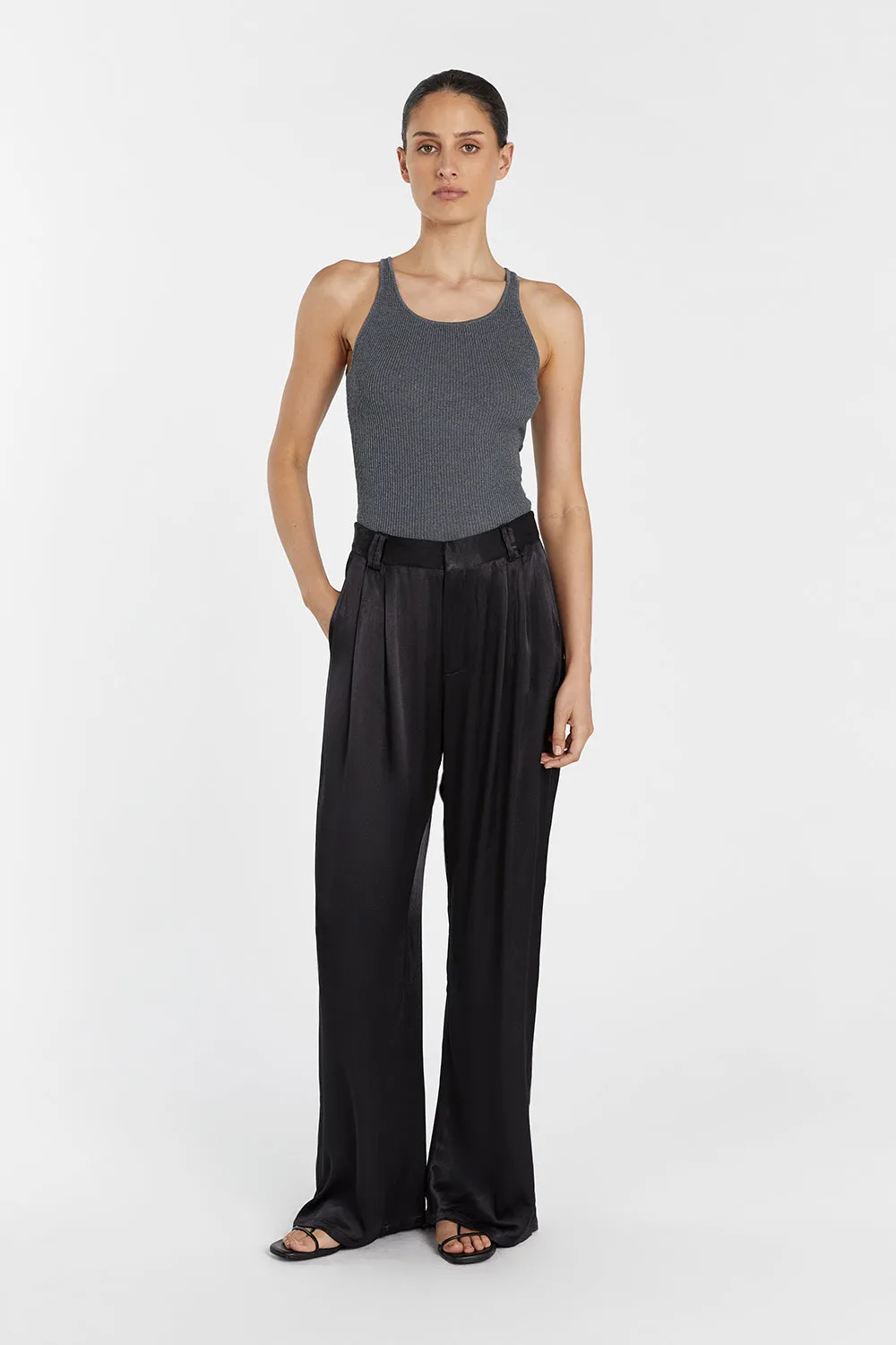 ZOE SLATE SATIN PANT